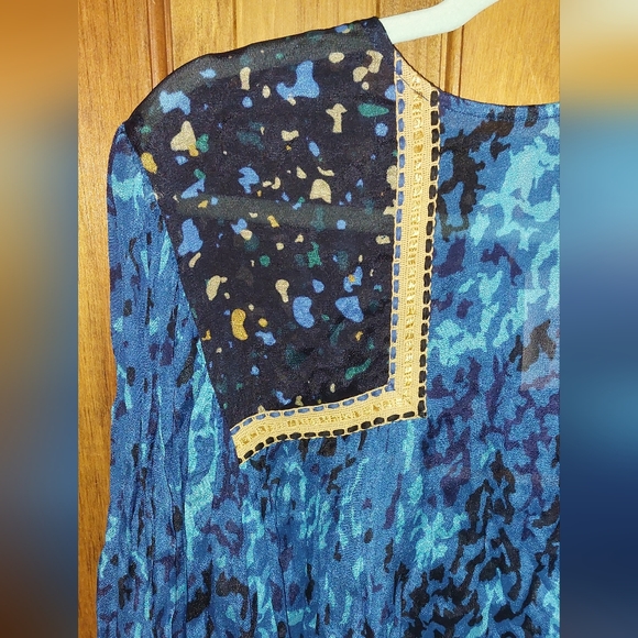 Anthropologie Bla^nk London Miranda Peasant Blouse Blue - Picture 5 of 11